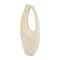 18" Beige Paper Mache Abstract Curved Vase with Handle